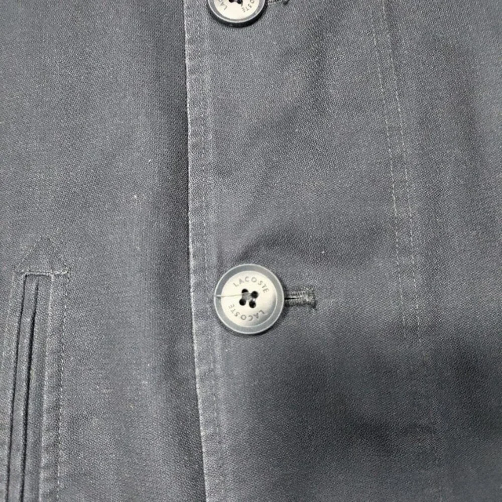 Lacoste Mens Blue Repellant Over Coat  Zip Away Hood BH1525 XL - Picture 13 of 16